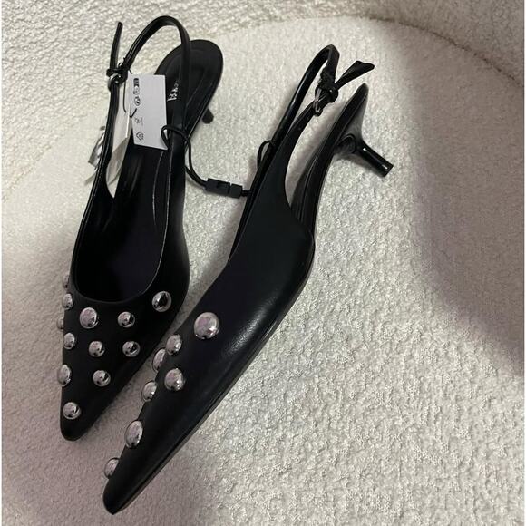 RARE!!! ZARA Embellished Slingbacks NWT - Picture 11 of 16